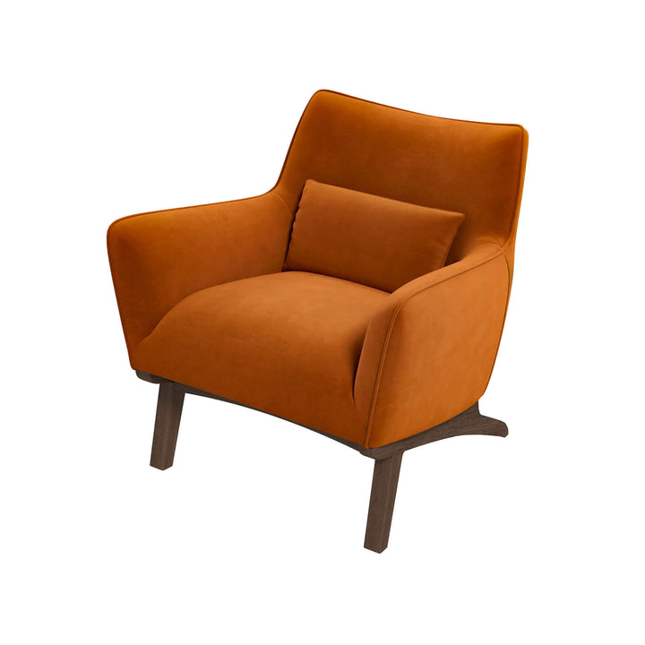 The Brayden Mid Century Modern Burnt Orange Velvet Armchair Era and Style Inspired Home Décor 7