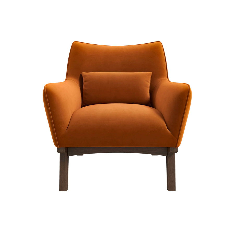 The Brayden Mid Century Modern Burnt Orange Velvet Armchair Era and Style Inspired Home Décor 8