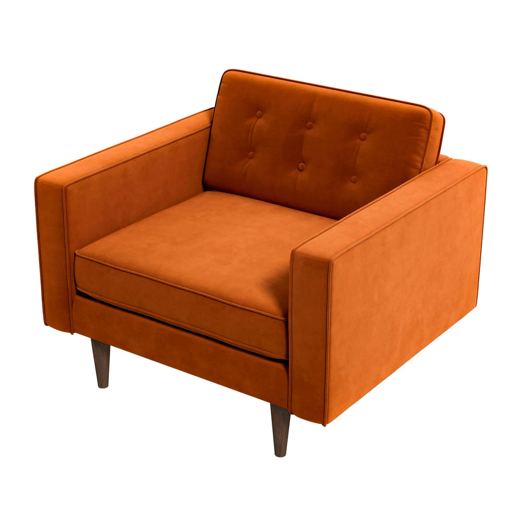 The Casey Burnt Orange Velvet Lounge Chair Era and Style Inspired Home Décor 2