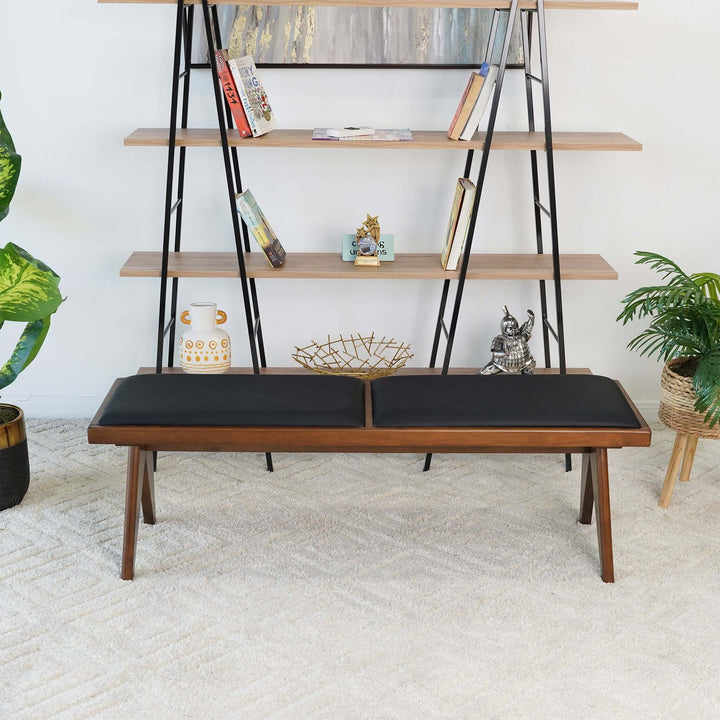 The Keira Black Vegan Leather Bench Era and Style Inspired Home Décor 4