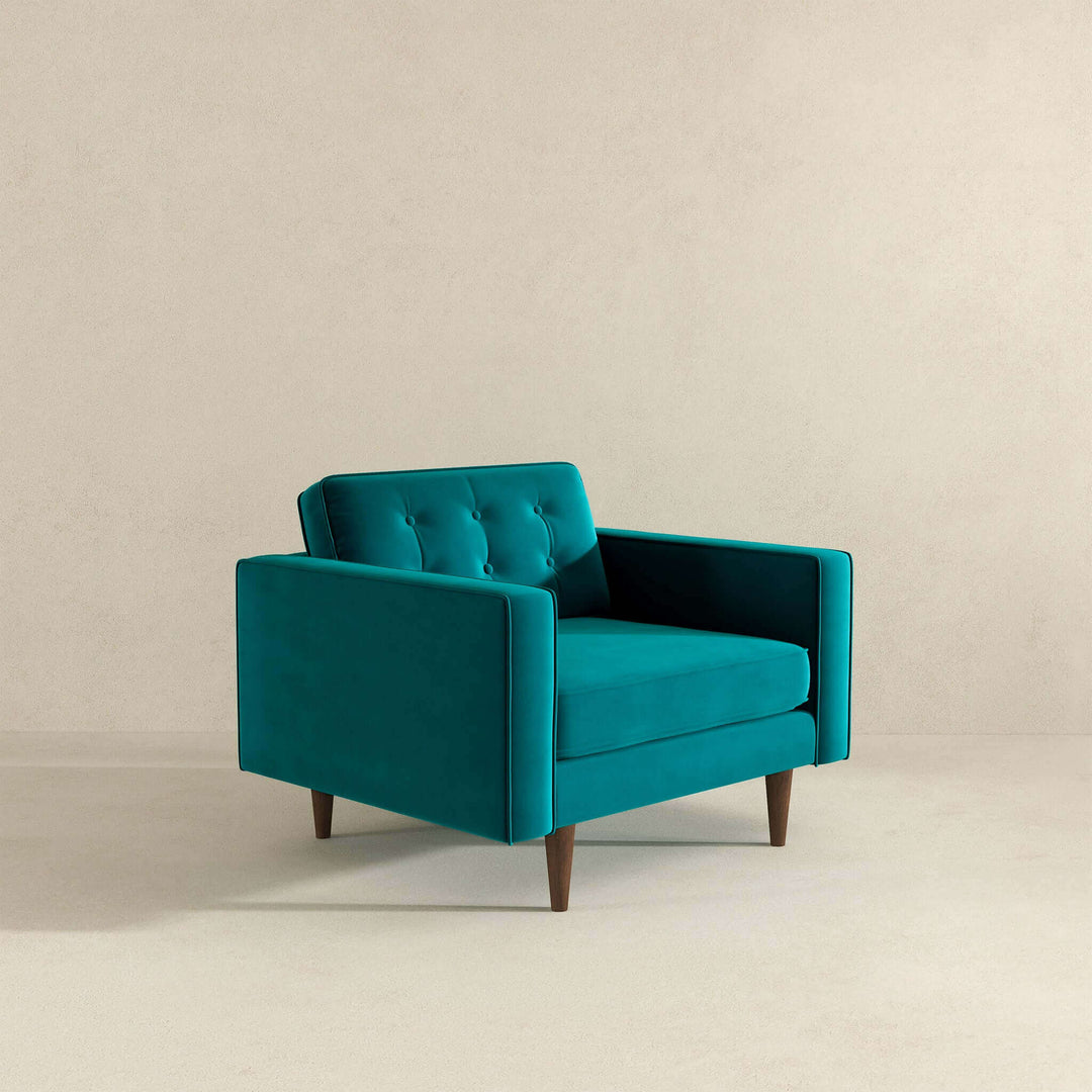 The Casey Teal Velvet Lounge Chair Era and Style Inspired Home Décor 3