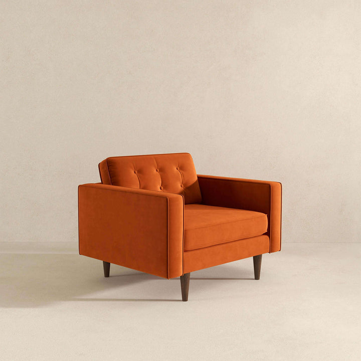 The Casey Burnt Orange Velvet Lounge Chair Era and Style Inspired Home Décor 5