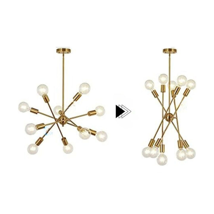 Adjustable Sputnik Chandelier with Gold Finish