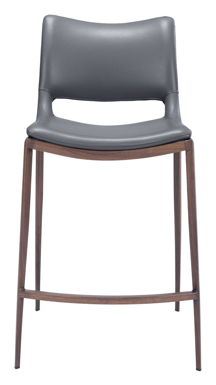 The Ace Counter Stool (Set of 2) Dark Gray & Walnut  Era and Style Inspired Home Decor 1