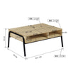 Modern Rectangular Coffee Table with Storage and Hairpin Legs