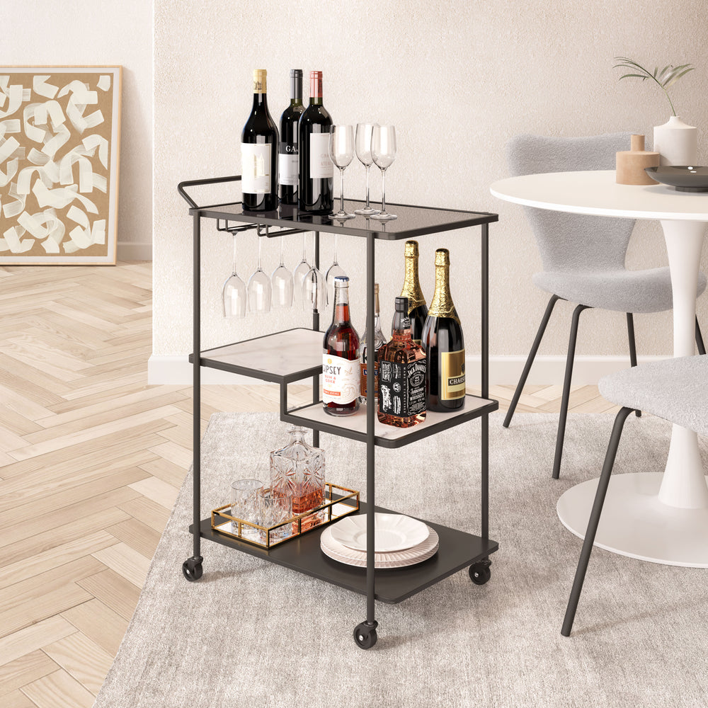 The Constanza Bar Cart Black  Era and Style Inspired Home Decor 1