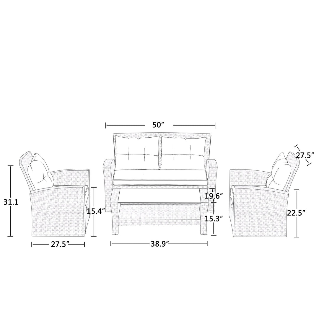 4-Piece Tengbian Outdoor Patio Furniture Set