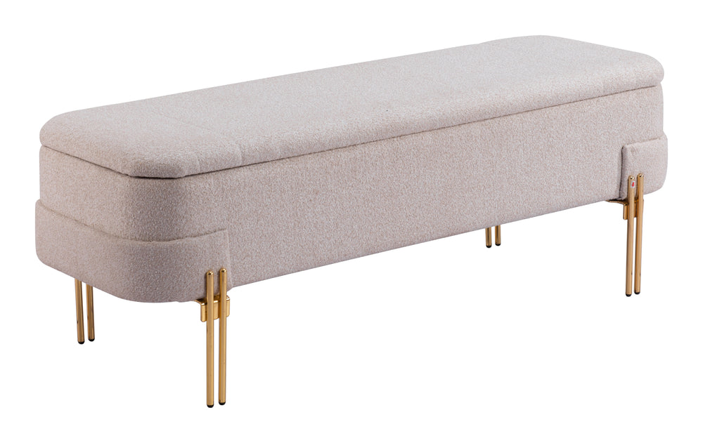 The Lebreton Storage Bench Oatmeal Beige  Era and Style Inspired Home Decor 1