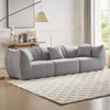 Plush Teddy Fleece Modern Deep 3-Seat Sofa