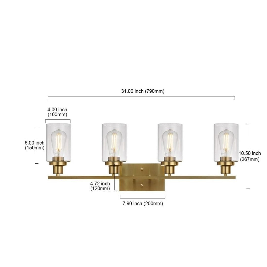 Modern Brushed Gold Vanity Lights Wall Sconce