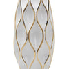 Elegant White Ceramic Vase with Gold Accents