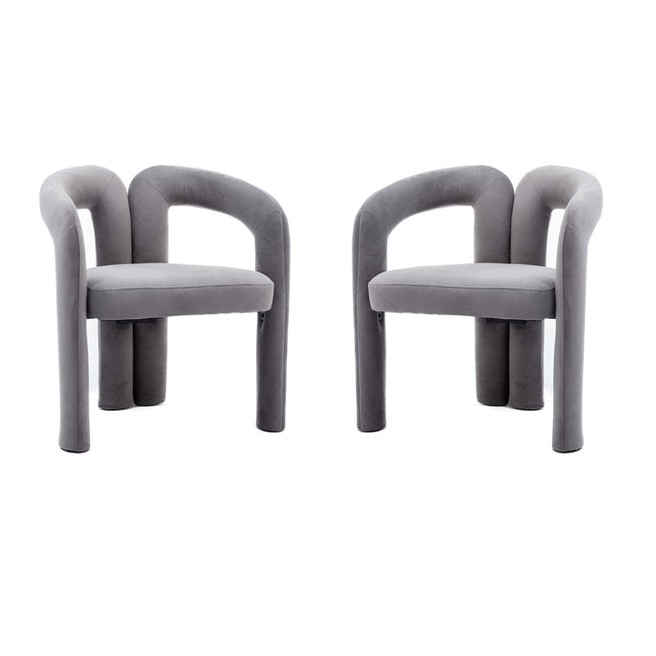 Set of 2 Contemporary Upholstered Accent Chairs