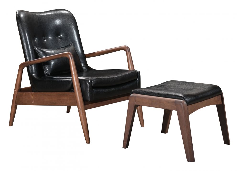 The Bully Lounge Chair & Ottoman Black  Era and Style Inspired Home Decor 1