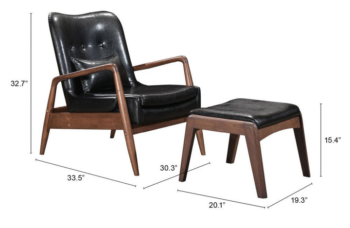 The Bully Lounge Chair & Ottoman Black  Era and Style Inspired Home Decor 1