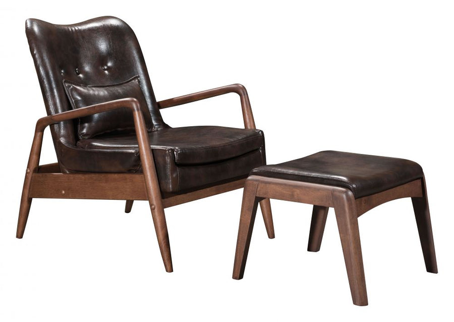 The Bully Lounge Chair & Ottoman Brown  Era and Style Inspired Home Decor 1