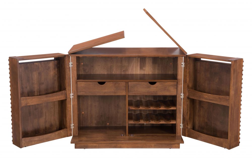 The Linea Bar Cabinet Walnut