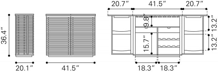 The Linea Bar Cabinet Walnut