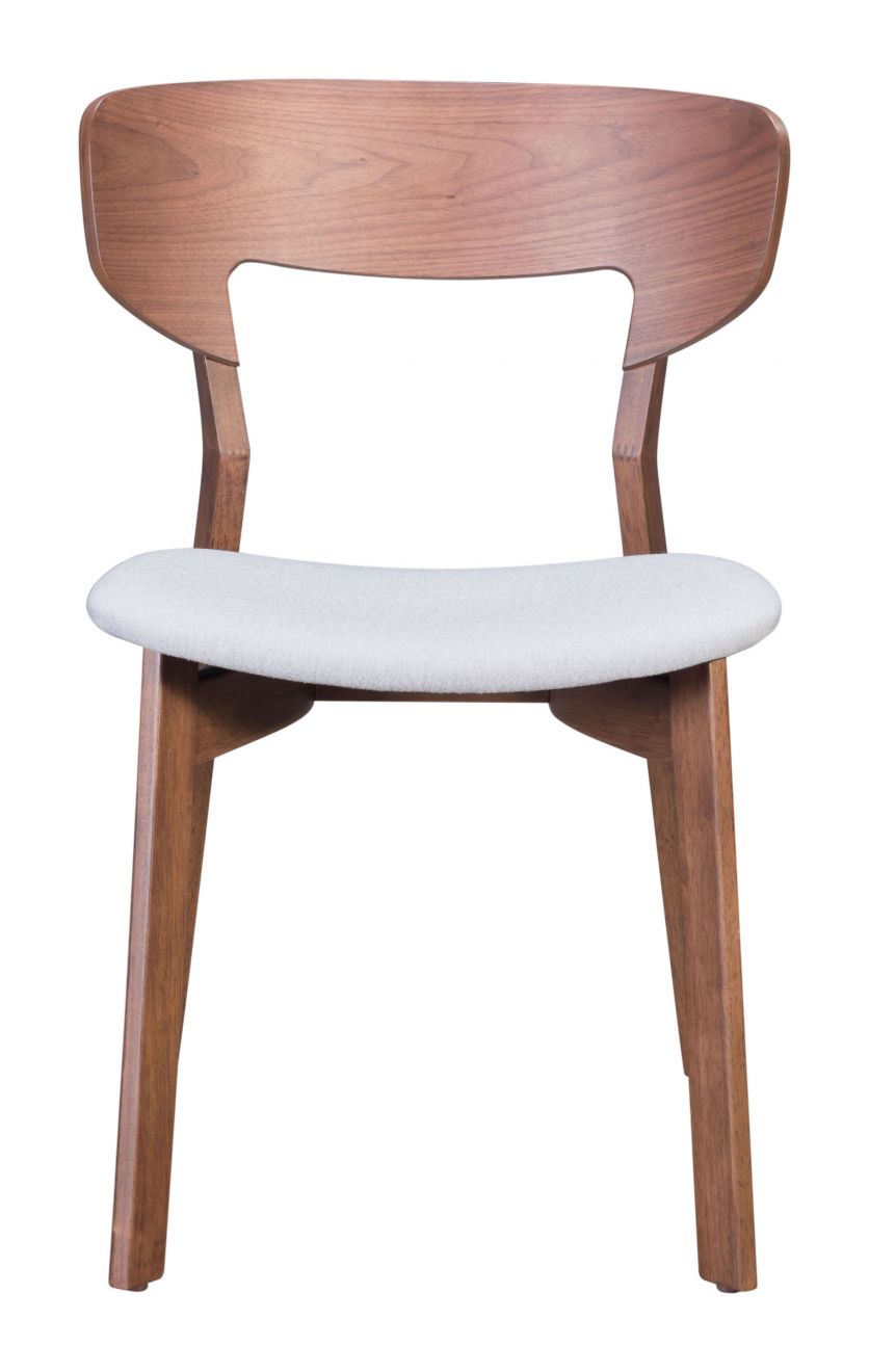 The Russell Dining Chair (Set of 2) Walnut & Light Gray  Era and Style Inspired Home Decor 1