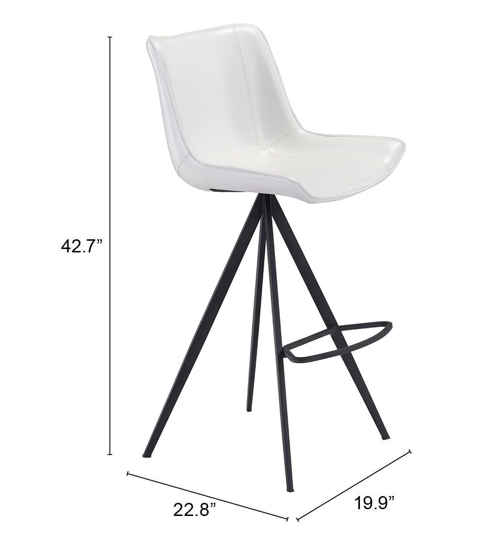 The Aki Barstool (Set of 2) White & Black  Era and Style Inspired Home Decor 1