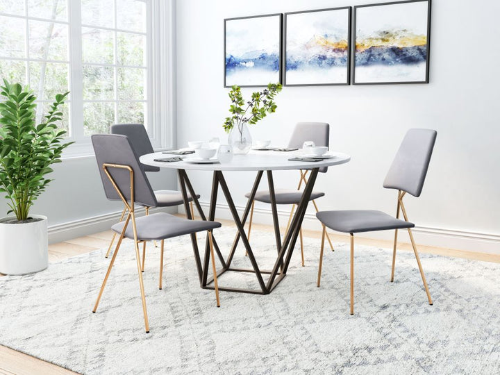 The Chloe Dining Chair (Set of 2) Gray & Gold  Era and Style Inspired Home Decor 1