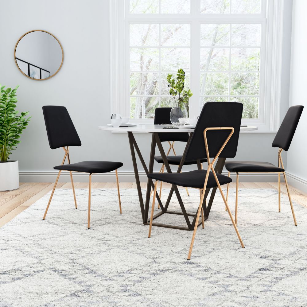 The Chloe Dining Chair (Set of 2) Black & Gold  Era and Style Inspired Home Decor 1