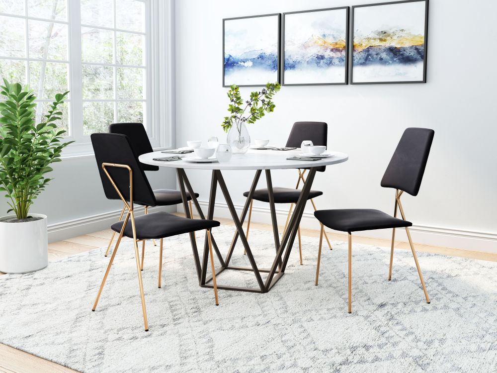 The Chloe Dining Chair (Set of 2) Black & Gold  Era and Style Inspired Home Decor 1