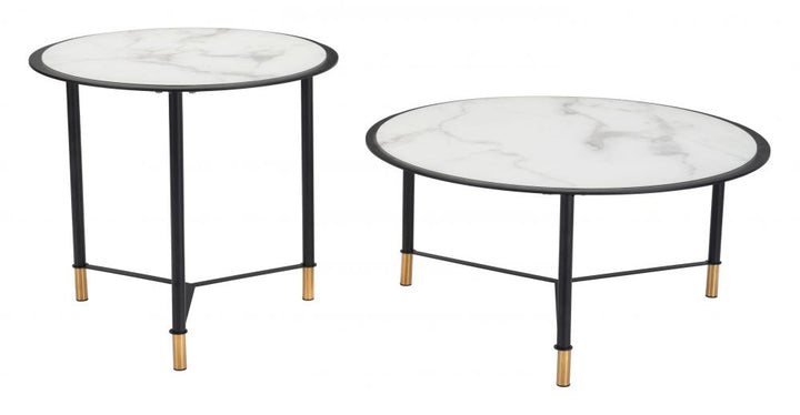 The Davis Coffee Table Set (2-Piece) White & Black  Era and Style Inspired Home Decor 1