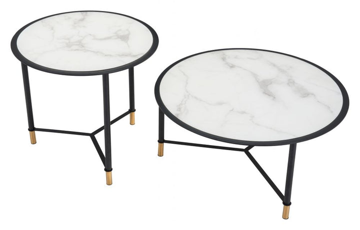 The Davis Coffee Table Set (2-Piece) White & Black  Era and Style Inspired Home Decor 1