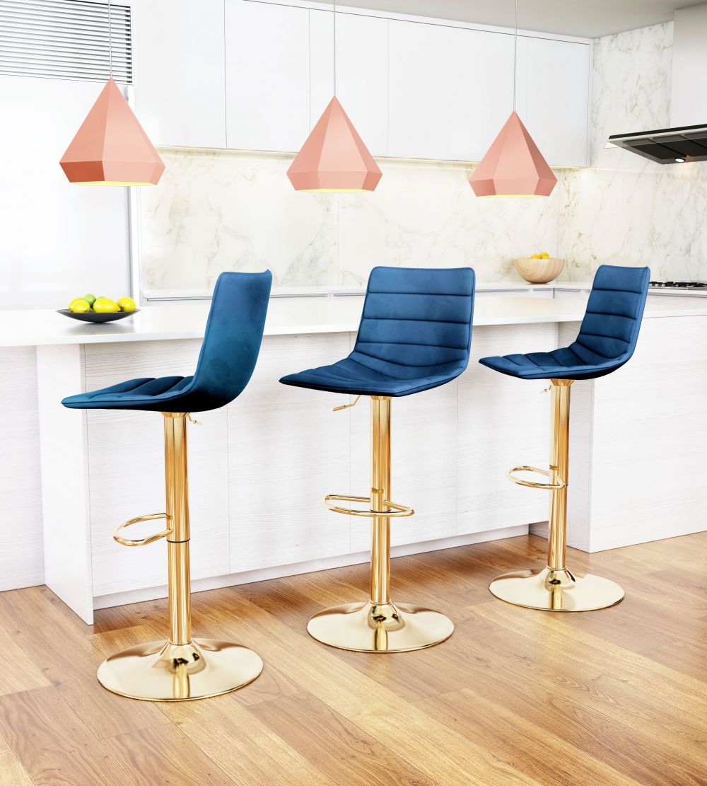 The Prima Barstool Dark Blue & Gold  Era and Style Inspired Home Decor 1