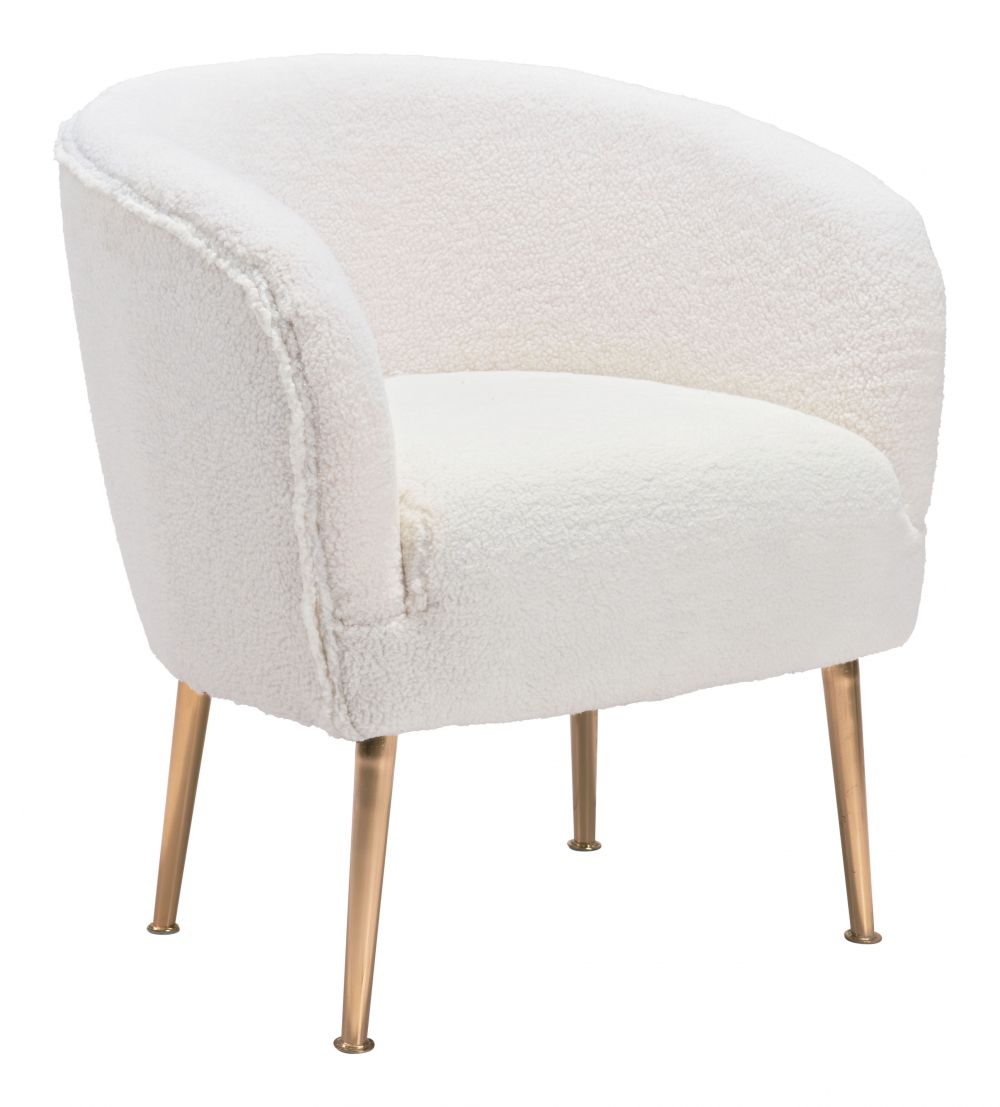 The Sherpa Accent Chair Beige & Gold  Era and Style Inspired Home Decor 1