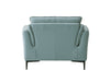 ACME Mesut Chair in Light Blue Top Grain Leather