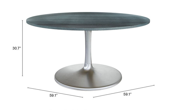 The Metropolis Dining Table (60") Gray & Silver  Era and Style Inspired Home Decor 1