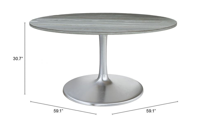 The Star City Dining Table (60") Gray & Silver  Era and Style Inspired Home Decor 1