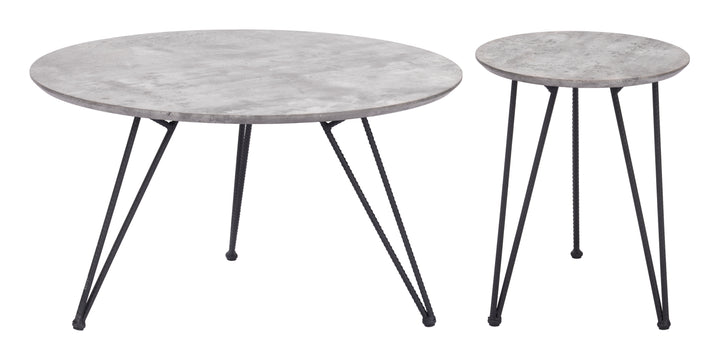 The Kerris Coffee Table Set (2-Piece) Gray & Black  Era and Style Inspired Home Decor 1