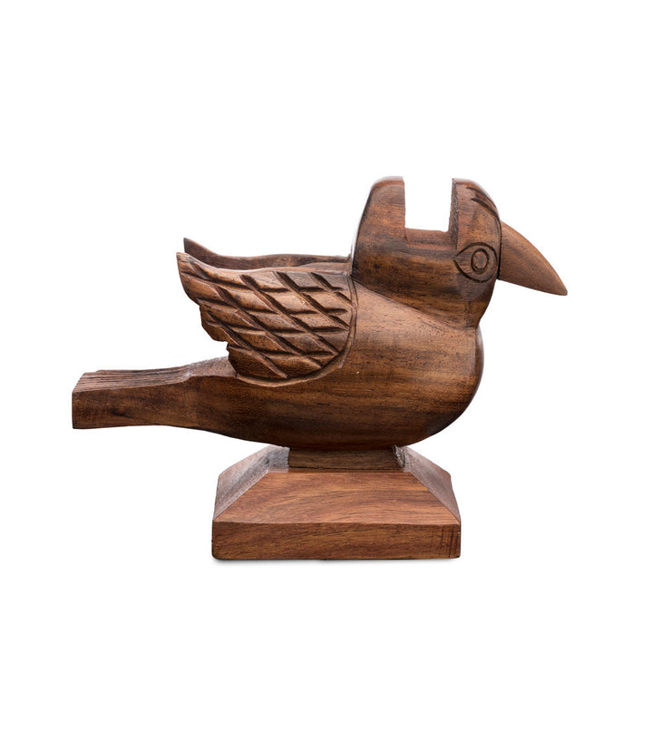 Sparrow Eyeglass Holder Stand - Handcrafted Indian Rosewood by Matr Boomie