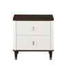 Contemporary White & Brown Nightstand with USB