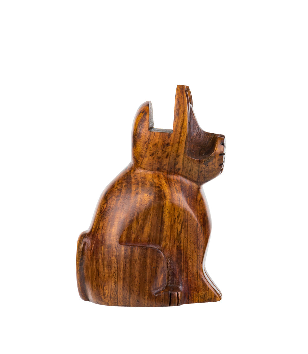 Hand Carved Wood Cat Eyeglass Holder Stand