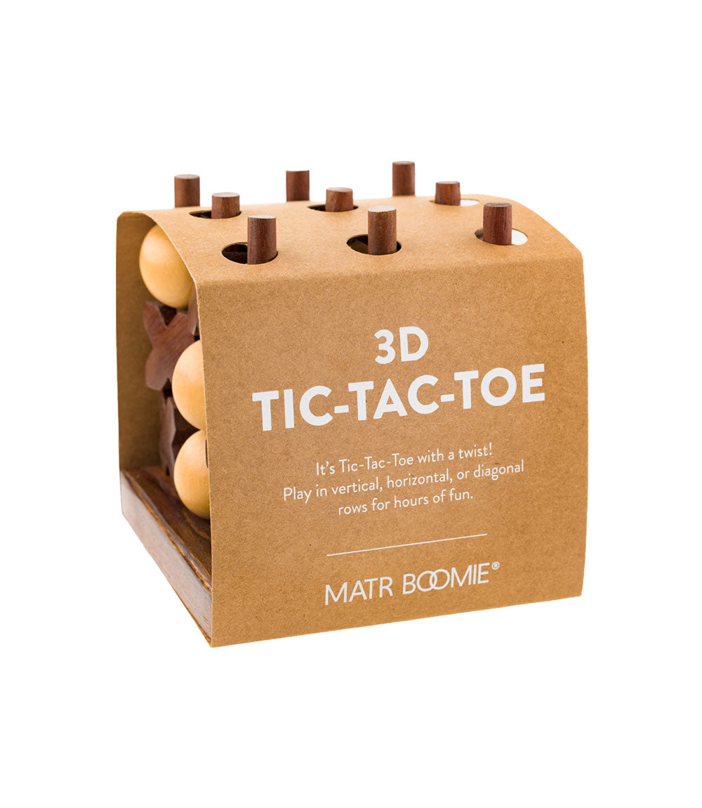 3D Tic-Tac-Toe Game Set - Handcrafted Wood