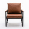 Faux Leather Accent Chair with Metal Frame