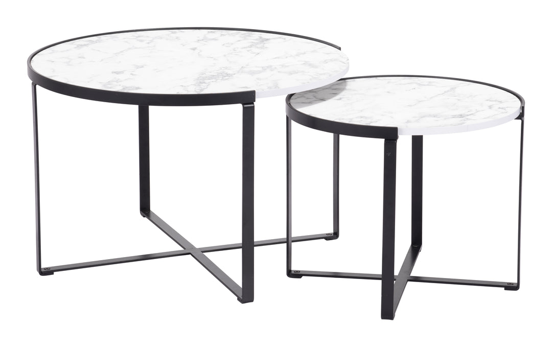 The Brioche Coffee Table Set (2-Piece) White & Black  Era and Style Inspired Home Decor 1