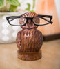 Owl Eyeglass Holder Stand - Hand Carved Wood