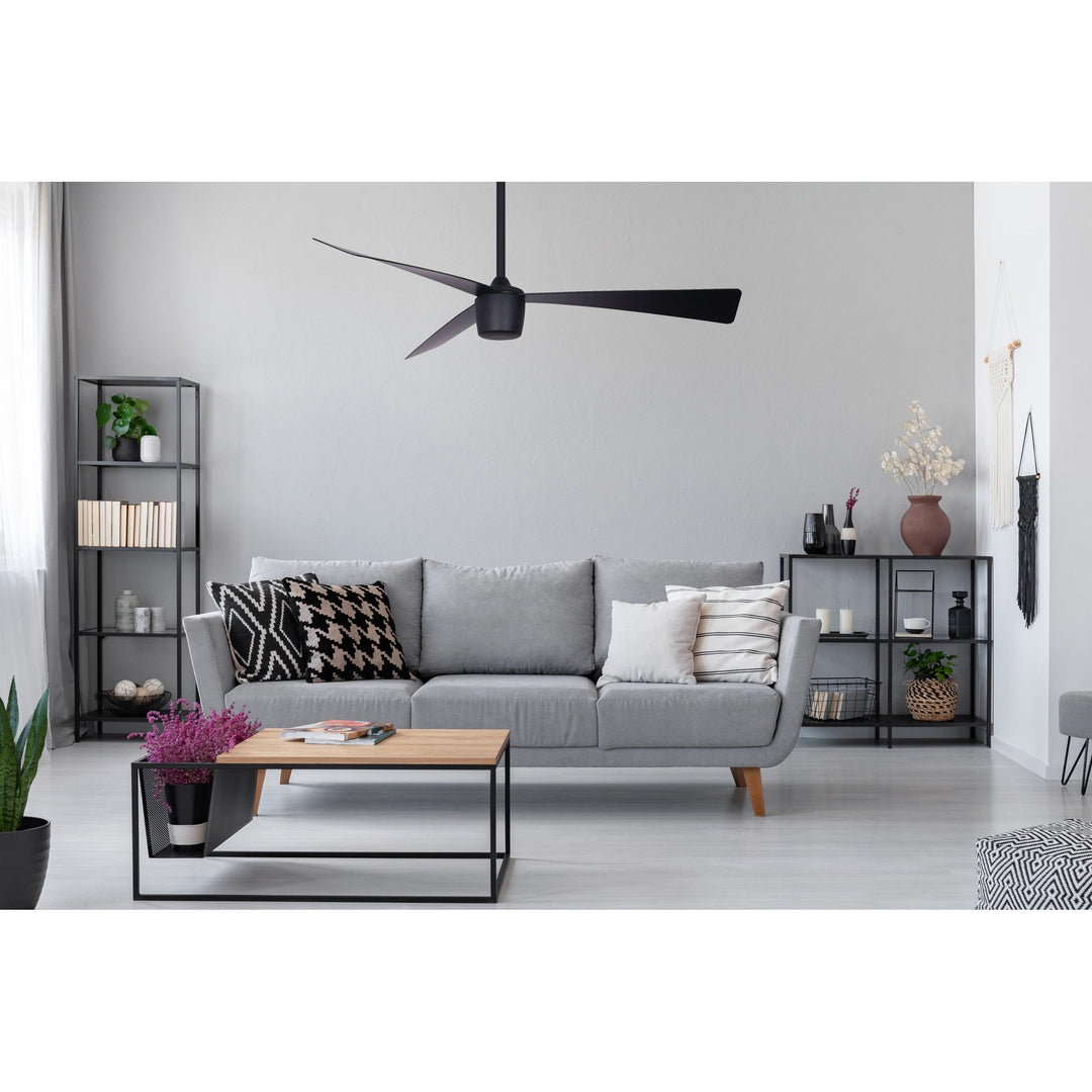 Matte Black Star 7 Ceiling Fan 52" With Led light and Remote by Star Fans