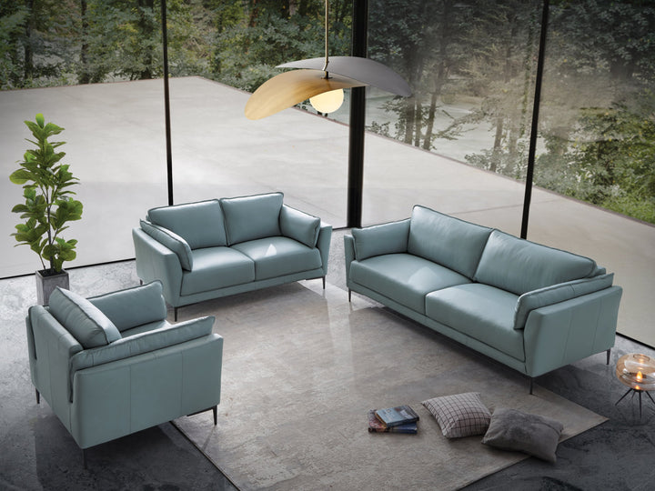 ACME Mesut Loveseat, Light Blue Top Grain Leather