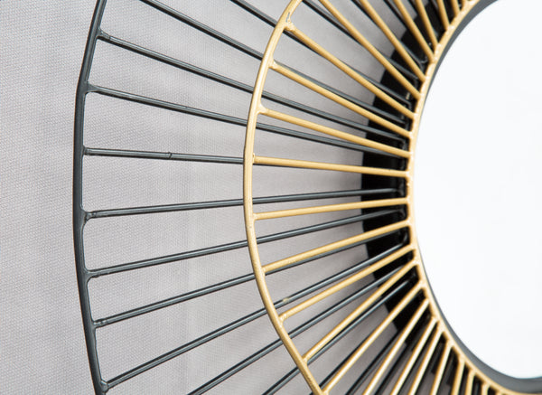 The Comet Round Mirror Black & Gold