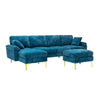 Chic Teal Blue U-Shape Sectional Sofa