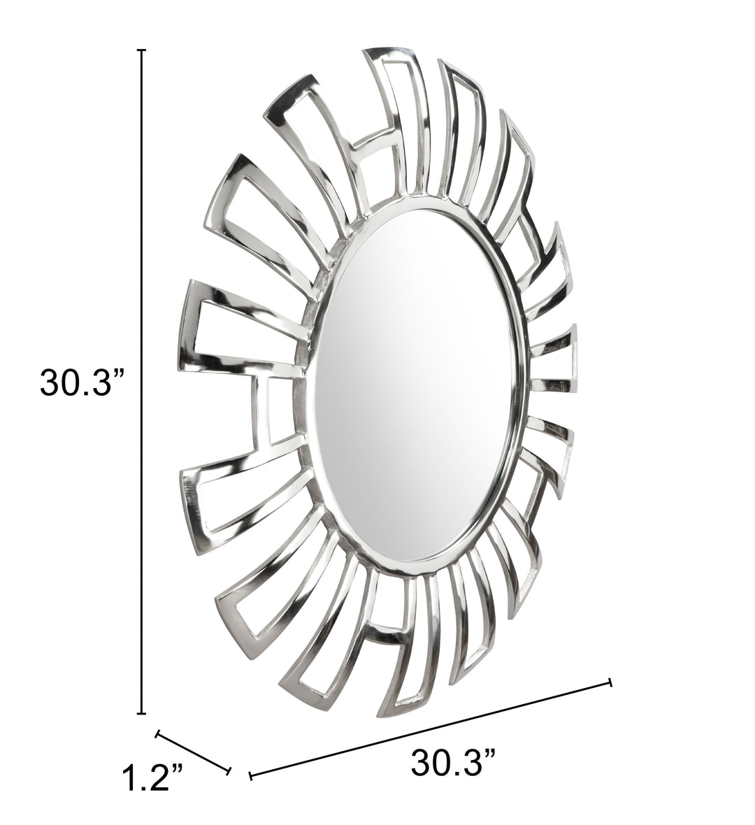 The Calmar Round Mirror Chrome  Era and Style Inspired Home Decor 1