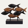 School of Fish Handmade Wooden Sculpture by Decozen