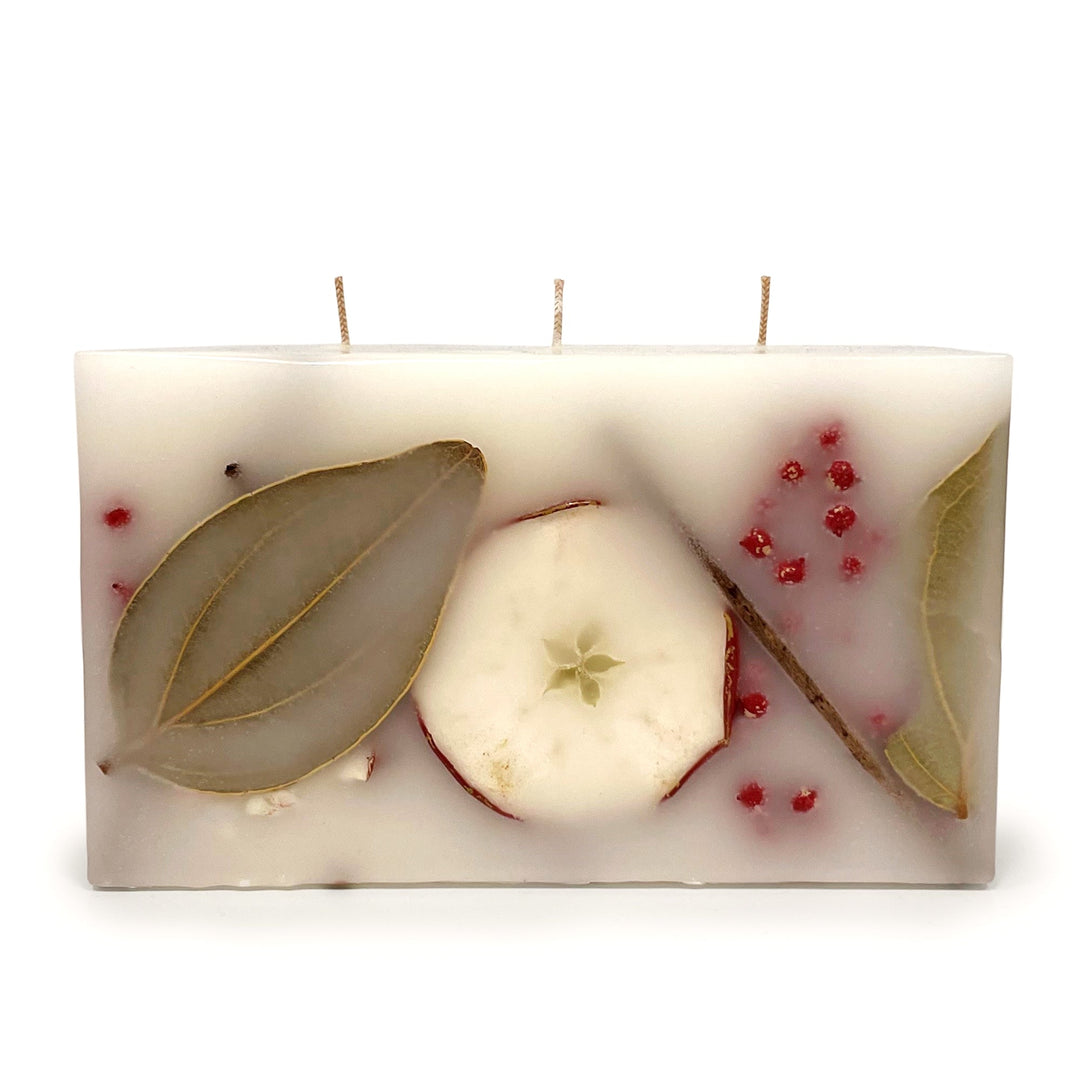 Harvest Cider 3 Wick Brick Botanical Candle