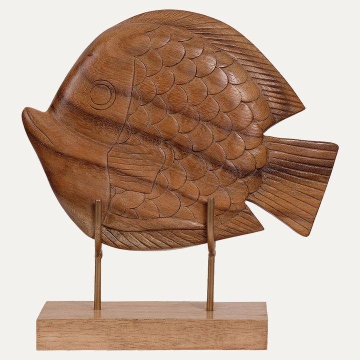 Lucky Fish Handmade Wooden Sculpture by Decozen