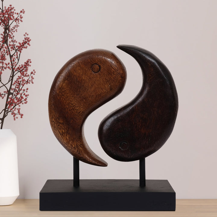 Yin Yang Handmade Wooden Sculpture by Decozen